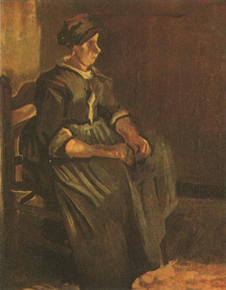 Картина Ван Гога Крестьянка сидящая на стуле 1885